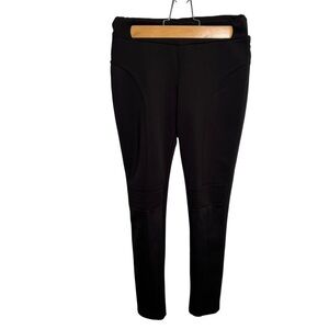 Jun & Min Women's Size Small Leggings Skinny Pants Black Moto Textured Stretch